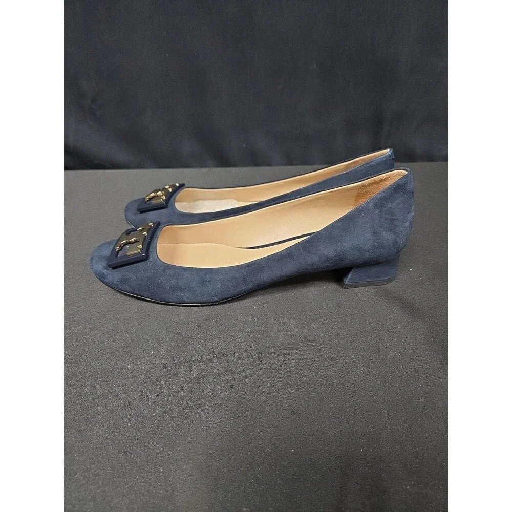 TORY BURCH NIB Women Size 7.5 M Navy Gigi Suede Pumps